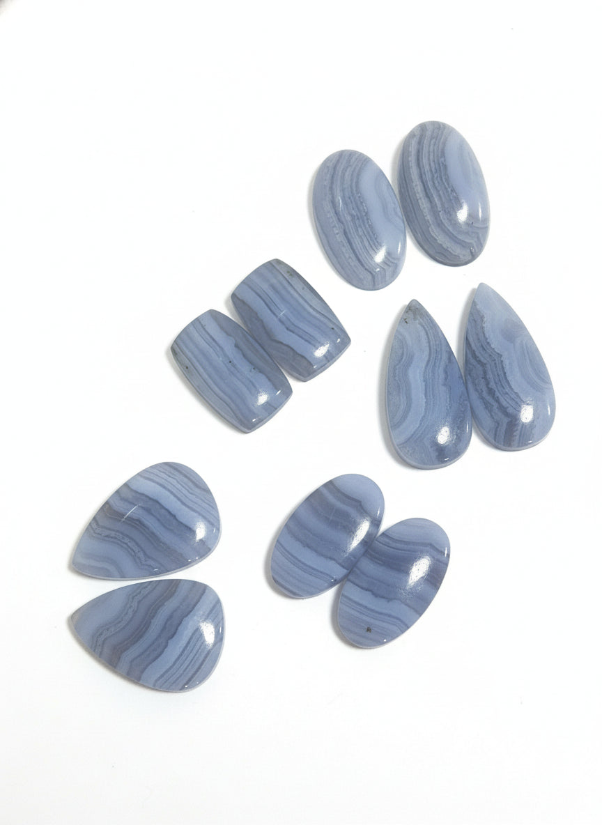 Blue laced agate pairs