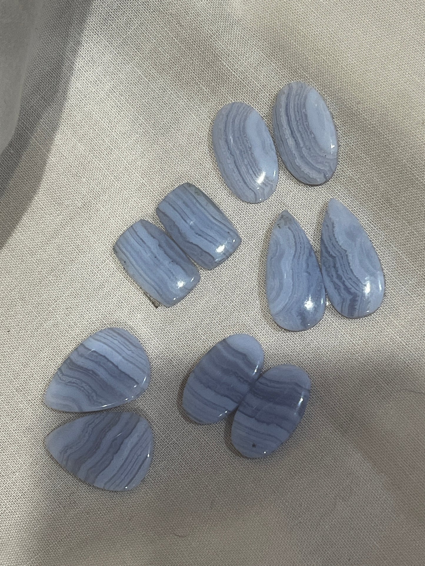 Blue laced agate pairs